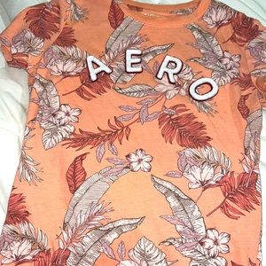 leaf coral Aeropostale t shirt aero logo